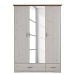 Armoire à portes battantes Hanstholm Pin verni blanc - Hauteur : 208 cm