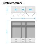 Drehtürenschrank Hersbruck-Extra Breite: 226 cm - 3 Spiegeltüren