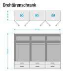 Drehtürenschrank Hersbruck-Extra Breite: 271 cm - 2 Spiegeltüren