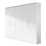 Drehtürenschrank Narbonne Alpinweiß/Glas Weiß - Schrankbreite: 181 cm - 4-türig