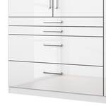 Armoire à portes battantes Homburg I Blanc alpin brillant - Largeur : 136 cm - Sans portes miroir