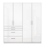Armoire à portes battantes Homburg I Blanc alpin brillant - Largeur : 181 cm - Sans portes miroir