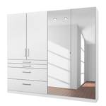 Armoire à portes battantes Homburg I Blanc alpin - Largeur : 181 cm - Avec portes miroir