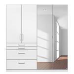 Armoire à portes battantes Homburg I Blanc alpin - Largeur : 181 cm - Avec portes miroir