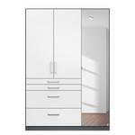 Draaideurkast Homburg II Metallic grijs - Breedte: 136 cm - Met spiegeldeuren