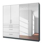 Armoire Homburg II Gris métallisé - Largeur : 181 cm - Avec portes miroir