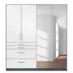 Armoire Homburg II Gris métallisé - Largeur : 181 cm - Avec portes miroir