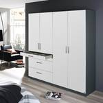 Armoire Homburg II Gris métallisé - Largeur : 181 cm - Sans portes miroir