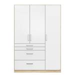 Armoire Homburg II Blanc / Imitation chêne de Sonoma - Largeur : 136 cm - Sans portes miroir