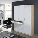 Armoire Homburg II Blanc / Imitation chêne de Sonoma - Largeur : 136 cm - Sans portes miroir