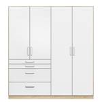 Armoire Homburg II Blanc / Imitation chêne de Sonoma - Largeur : 181 cm - Sans portes miroir