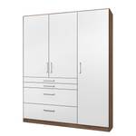 Armoire Homburg II Blanc / Imitation chêne de Stirling - Largeur : 136 cm - Sans portes miroir