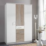 Armoire à portes pivotantes Julan II Blanc alpin / Imitation chêne brut de sciage - Sans portes miroir