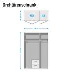 Draaideurkast KiYDOO III Hoogglans wit/Stirling eikenhouten look - Hoogglans wit/Stirling eikenhouten look - Hoogte: 210 cm