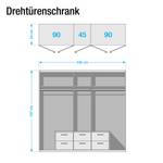 Drehtürenschrank KiYDOO III Weiß / Eiche Stirling Dekor - Weiß / Eiche Stirling Dekor - Höhe: 197 cm