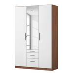 Armoire à portes battantes KiYDOO IV Blanc / Imitation chêne de Stirling - 136 x 210 cm - 3 portes - Confort