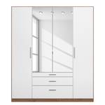 Drehtürenschrank KiYDOO IV Weiß / Eiche Stirling Dekor - 181 x 197 cm - 4 Türen - Comfort