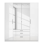 Armoire à portes battantes KiYDOO IV Blanc brillant / Blanc alpin - 181 x 197 cm - 4 portes - Basic