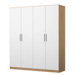 Drehtürenschrank KiYDOO V Weiß / Eiche Riviera Dekor - 181 x 210 cm - 4 Türen - Comfort