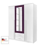 Armadio con ante a battente Krefeld Bianco alpino/Color mora - Larghezza armadio: 136 cm - A 3 ante - Larghezza: 136 cm