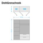 Drehtürenschrank Nogaro Weiß - Breite: 162 cm - 3 Türen