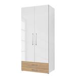 Armoire à portes battantes KSW II Blanc alpin brillant / Chêne sauvage - 2