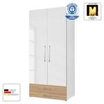 Armoire à portes battantes KSW II Blanc alpin brillant / Chêne sauvage - 2