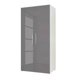 Armoire à portes battantes KSW I Gris lave brillant - Largeur : 100 cm - 2 porte