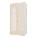 Armoire à portes battantes KSW I Couleur latte macchiato brillant - Largeur : 100 cm - 2 porte