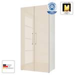 Armoire à portes battantes KSW I Couleur latte macchiato brillant - Largeur : 100 cm - 2 porte