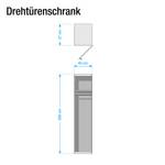Drehtürenschrank KSW I Hochglanz Sandgrau - Breite: 45 cm - 1 Tür