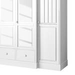 Armoire à portes battantes La Coquette Pin partiellement massif - Blanc - Largeur : 271 cm - 5 portes