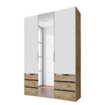 Draaideurkast level 36A Alpinewit/Eiken planken look - 150 x 236 cm - Met spiegeldeuren