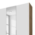 Armoire à portes battantes level 36A Blanc alpin / Imitation chêne parqueté - 150 x 236 cm - Avec portes miroir