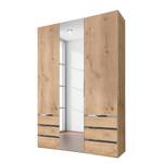 Draaideurkast level 36A Eiken planken look - 150 x 236 cm - Met spiegeldeuren