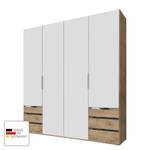 Drehtürenschrank Level 36A Alpinweiß / Plankeneiche Dekor - 200 x 216 cm - Ohne Spiegeltür/-en