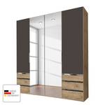 Drehtürenschrank Level 36A Lava / Plankeneiche Dekor - 200 x 216 cm - Mit Spiegeltür/-en