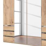 Draaideurkast level 36A Eiken planken look - 200 x 216 cm - Met spiegeldeuren