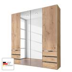 Drehtürenschrank Level 36A Plankeneiche Dekor - 200 x 216 cm - Mit Spiegeltür/-en