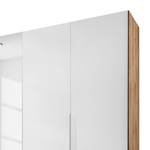 Armoire à portes battantes level 36A Blanc alpin / Imitation chêne parqueté - 250 x 236 cm - Avec portes miroir