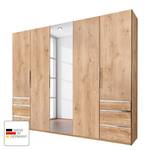 Draaideurkast level 36A Eiken planken look - 250 x 236 cm - Met spiegeldeuren