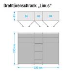 Drehtürenschrank Linus Weiß/Trüffel