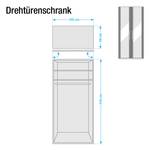 Drehtürenschrank Lissabon Polar Lärche Dekor/Havanna - Breite: 100 cm - 2 Türen - Ohne Passepartoutrahmen - Ohne Beleuchtung - 2 Spiegeltüren