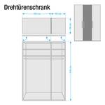 Drehtürenschrank Lissabon Polar Lärche Dekor/Havanna - Breite: 150 cm - 1 Tür - Ohne Passepartoutrahmen - Ohne Beleuchtung - Ohne Spiegeltür/-en