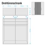 Drehtürenschrank Lissabon Polar Lärche Dekor/Havanna - Breite: 200 cm - 2 Türen - Ohne Passepartoutrahmen - Ohne Beleuchtung - Ohne Spiegeltür/-en