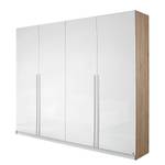 Armoire à portes battantes Lorca Blanc brillant / Imitation chêne de San Remo clair - Largeur : 181 cm