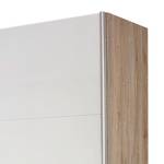 Armoire à portes battantes Lorca Blanc brillant / Imitation chêne de San Remo clair - Largeur : 181 cm