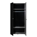 Armoire à Â   portes battantes Lütow Noir - Sans porte avec miroir