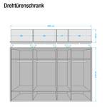 Draaideurkast Madrid wit eikenhouten look - Breedte: 350 cm - 7 deuren - Met passe-partout lijst