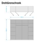 Drehtürenschrank Montrose Weiß / Eiche Sanremo Dekor